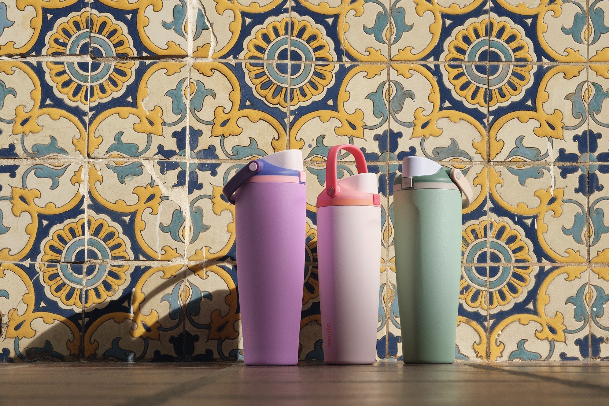 Close-up of tumblers and fries